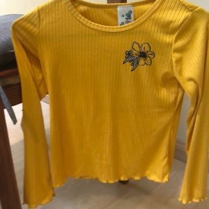 Yellow Flower Girls M(10/12) Long Sleeve Shirt